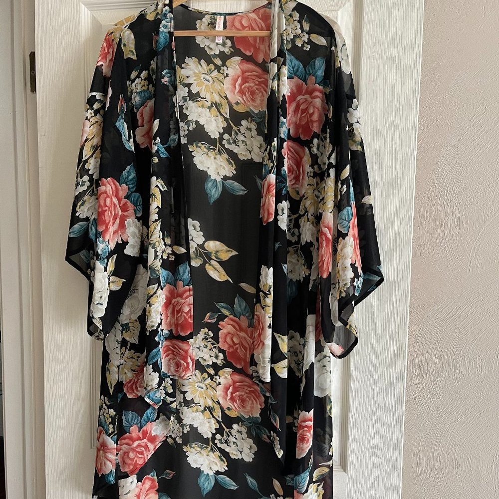 Sheer Floral Kimono
